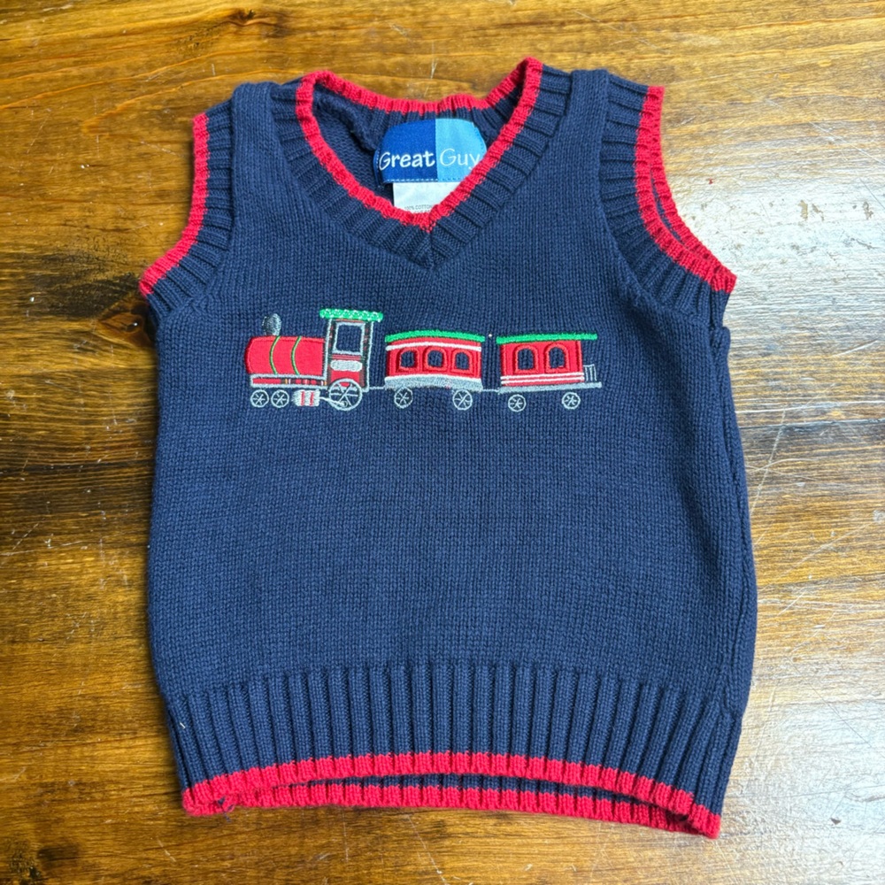 Great Guy Navy Train Vest Size 12 Months‎